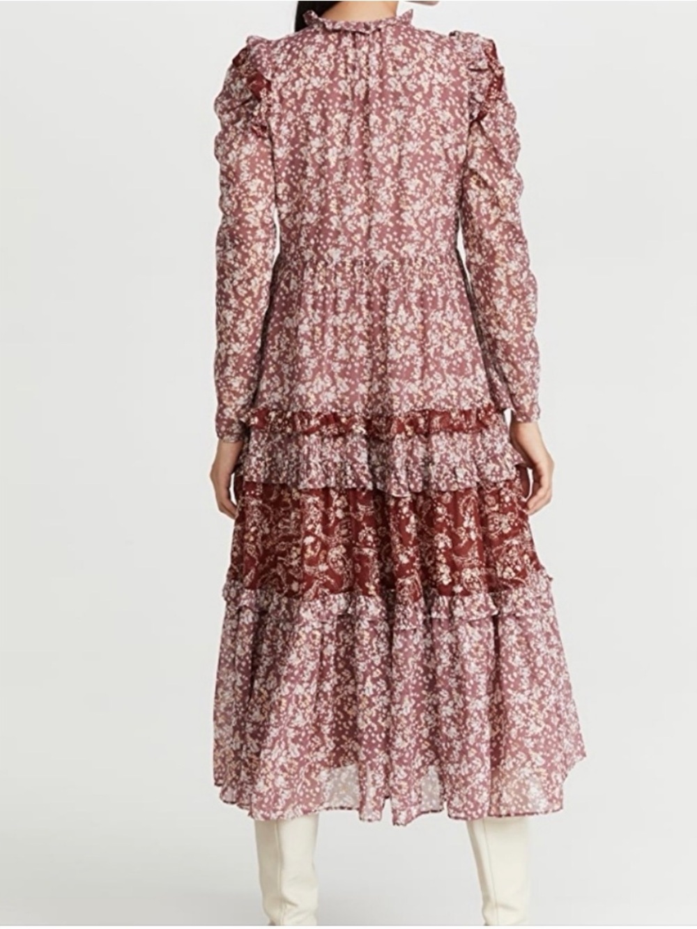 En Saison Layered Floral Maxi Dress in Mauve and Rose - Picture 2 of 5